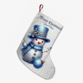 Sneeuwman Kerst Elegante Winter Feestdagen Kleine Kerstsok (Voorkant (Hangend))