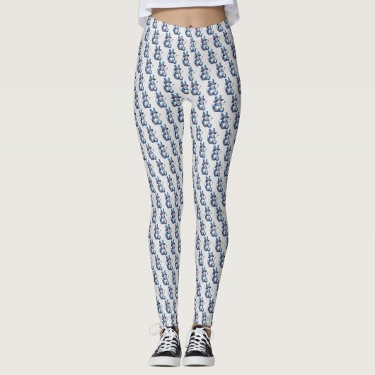 Sneeuwman Kerst Elegante Winter Feestdagen Leggings (Voorkant)