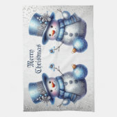 Sneeuwman Kerst Elegante Winter Feestdagen Theedoek (Verticaal)