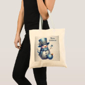 Sneeuwman Kerst Elegante Winter Feestdagen Tote Bag (Voorkant (product))