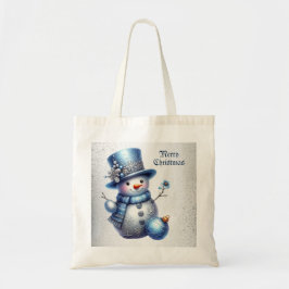 Sneeuwman Kerst Elegante Winter Feestdagen Tote Bag