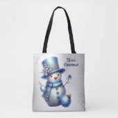 Sneeuwman Kerst Elegante Winter Feestdagen Tote Bag (Voorkant)