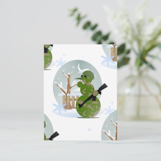 sneeuwman - kerst feestdagenkaart (Staand voorkant)