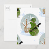 sneeuwman - kerst feestdagenkaart (Voorkant / Achterkant)