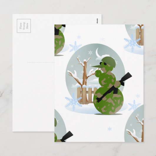 sneeuwman - kerst feestdagenkaart (Voorkant / Achterkant)