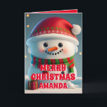 Sneeuwman kerst gepersonaliseerde Kinder foto Feestdagen Kaart<br><div class="desc">sneeuwpop kerst Gepersonaliseerde Kinder foto vakantie kaart.</div>