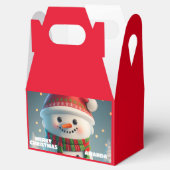 Sneeuwman kerst gepersonaliseerde Kinder partij ro Bedankdoosjes (Geopend)