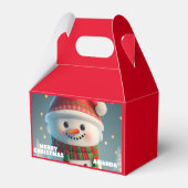 Sneeuwman kerst gepersonaliseerde Kinder partij ro Bedankdoosjes (Voorkant Zijde)