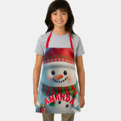Sneeuwman Kerst Gepersonaliseerde Kinder Schort (Insitu)