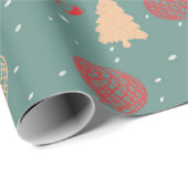 Sneeuwman & Kerst Iconen Patroon - Speelse Feestda Cadeaupapier (Rol Hoek)