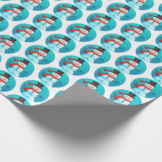 Sneeuwman - Kerst inpakpapier (Hoek)