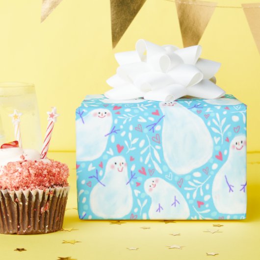 Sneeuwman Kerst inpakpapier (Verjaardagsfeest)