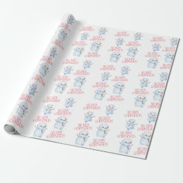 Sneeuwman Kerst Inpakpapier