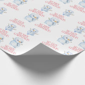 Sneeuwman Kerst Inpakpapier (Hoek)