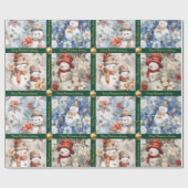Sneeuwman Kerst Inpakpapier met tekst (Vlak)