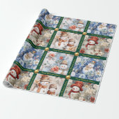 Sneeuwman Kerst Inpakpapier met tekst (Uitgerold)