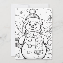 Sneeuwman Kerst Kinderen Winter Thuisonderwijs Kle Feestdagenkaart