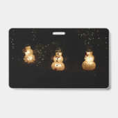 Sneeuwman Kerst Licht Show Badge (Achterkant)