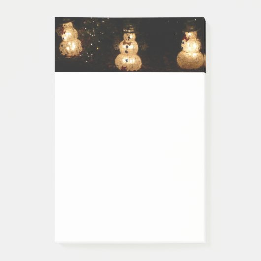 Sneeuwman Kerst Licht Show Post-it® Notes (Voorkant)
