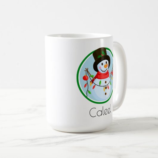 Sneeuwman Kerst Mok: Snip in vakantie Koffiemok (Voorkant rechts)