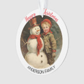  sneeuwman kerst ornament (voorkant)
