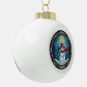 Sneeuwman Kerst Ornament 2025 – Gebrandschilderd G (Links)