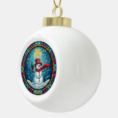 Sneeuwman Kerst Ornament 2025 – Gebrandschilderd G (Rechts)