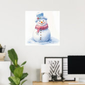 Sneeuwman Kerst Poster (Thuiskantoor)