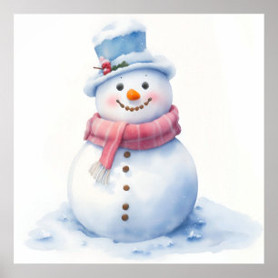 Sneeuwman Kerst Poster
