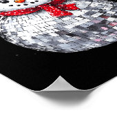 Sneeuwman Kerst Retro Santa Hat Disco Ball Match Poster (Hoek)