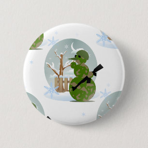 sneeuwman - kerst ronde button 5,7 cm