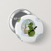 sneeuwman - kerst ronde button 5,7 cm (Voorkant /achterkant)