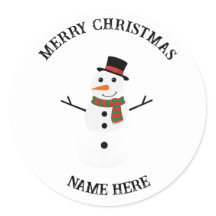 Sneeuwman Kerst Sticker | Op maat gemaakte Kerstca