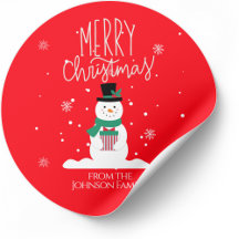 Sneeuwman Kerst stickers: Personaliseer vreugde