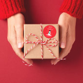 Sneeuwman Kerst stickers: Personaliseer vreugde Ronde Sticker
