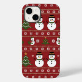 Sneeuwman Kerst T-shirt Vakantie Winter Trui Stijl Case-Mate iPhone Case (Achterkant)