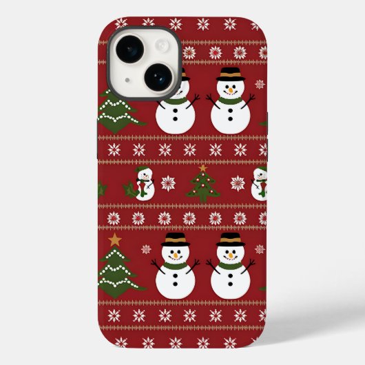 Sneeuwman Kerst T-shirt Vakantie Winter Trui Stijl Case-Mate iPhone Case (Achterkant)