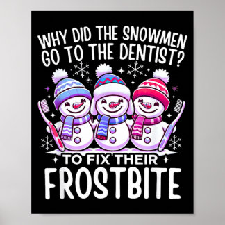 Sneeuwman Kerst Tandarts Tandheelkundige Istant Xm Poster