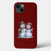 Sneeuwman Kerst  Vakantie Case-Mate iPhone Case (Achterkant)