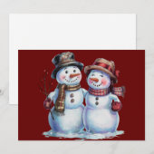 Sneeuwman Kerst  Vakantie Feestdagenkaart (Voorkant / Achterkant)