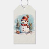 Sneeuwman Kerst Vakantie Gift Labels Cadeaulabel (Achterkant)