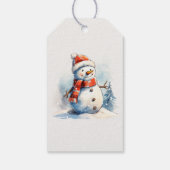 Sneeuwman Kerst Vakantie Gift Labels Cadeaulabel (Achterkant)