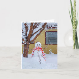 Sneeuwman Kerst Vakantie Kaart w / Gescripteerde V