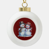 Sneeuwman Kerst  Vakantie Keramische Bal Ornament (Voorkant)