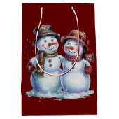 Sneeuwman Kerst Vakantie Medium Cadeauzakje (Voorkant)
