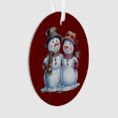 Sneeuwman Kerst  Vakantie Ornament (voorkant)