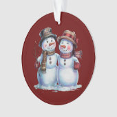 Sneeuwman Kerst  Vakantie Ornament (voorkant)