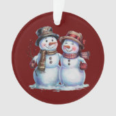 Sneeuwman Kerst  Vakantie Ornament (voorkant)
