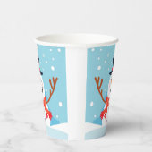 Sneeuwman Kerst Vakantie Party Paper cup Papieren Bekers (Rechts)