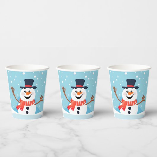 Sneeuwman Kerst Vakantie Party Paper cup Papieren Bekers (Multi)